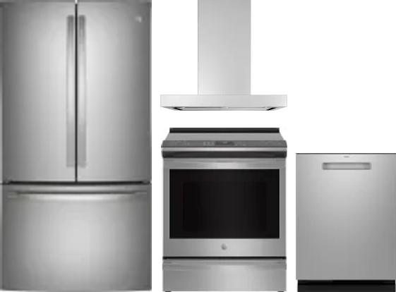 4 Piece Package Includes Refrigerator, Range, Hood And Dishwasher